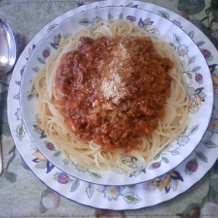 すごく美味しいミートソーススパゲッティ